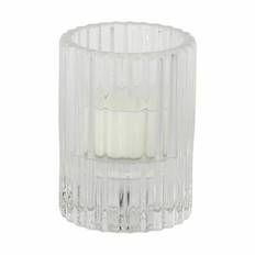 CASA Living Vendbar Lysestage - H 8 cm - Glas - Klar