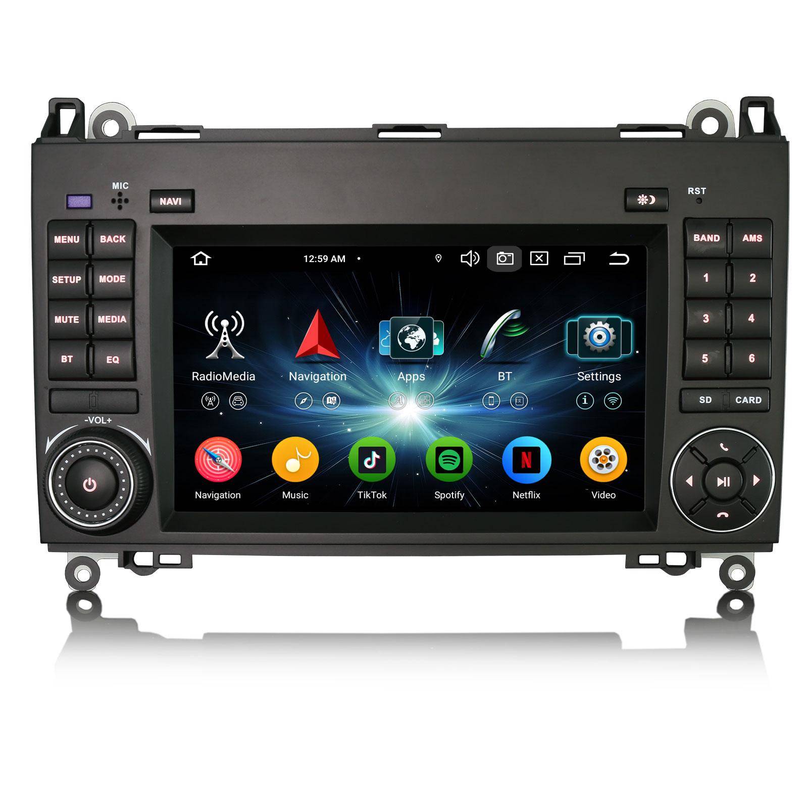 EU-Lager ES5572B 7  Android 16 Bil-GPS Stereo Multimedia DSP för Mercedes Benz Klass W169 Sprinter Vito Bil för DVD-spelare