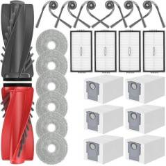 Roborock Saros 10R / Qrevo Curv 2 Pro / CurvX Tilbehørssæt – Hovedbørster, HEPA, Moppeklude & Støvposer.