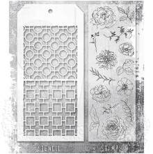 Tim Holtz Clear Stamps and Stencil Set - Floral Elements THMM161