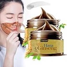 Ginseng Peel Off Face Mask, örtförfining Peel-Off ansiktsmask, koreansk ginseng-mask, oljekontroll pormaskborttagare mask för alla hudtyper (2 st)