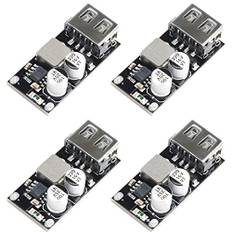 Greluma 4 st usb buck converter,DC-DC step down module 4.5-32v 12v 24v till 5v QC 3.0 laddningsmodul strömförsörjning spänningsregulator volt transformator board