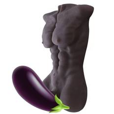 HiSmith STOY0680 Male Body Torso 3D Realistic Sex Toy Doll with Big Dildo - brun