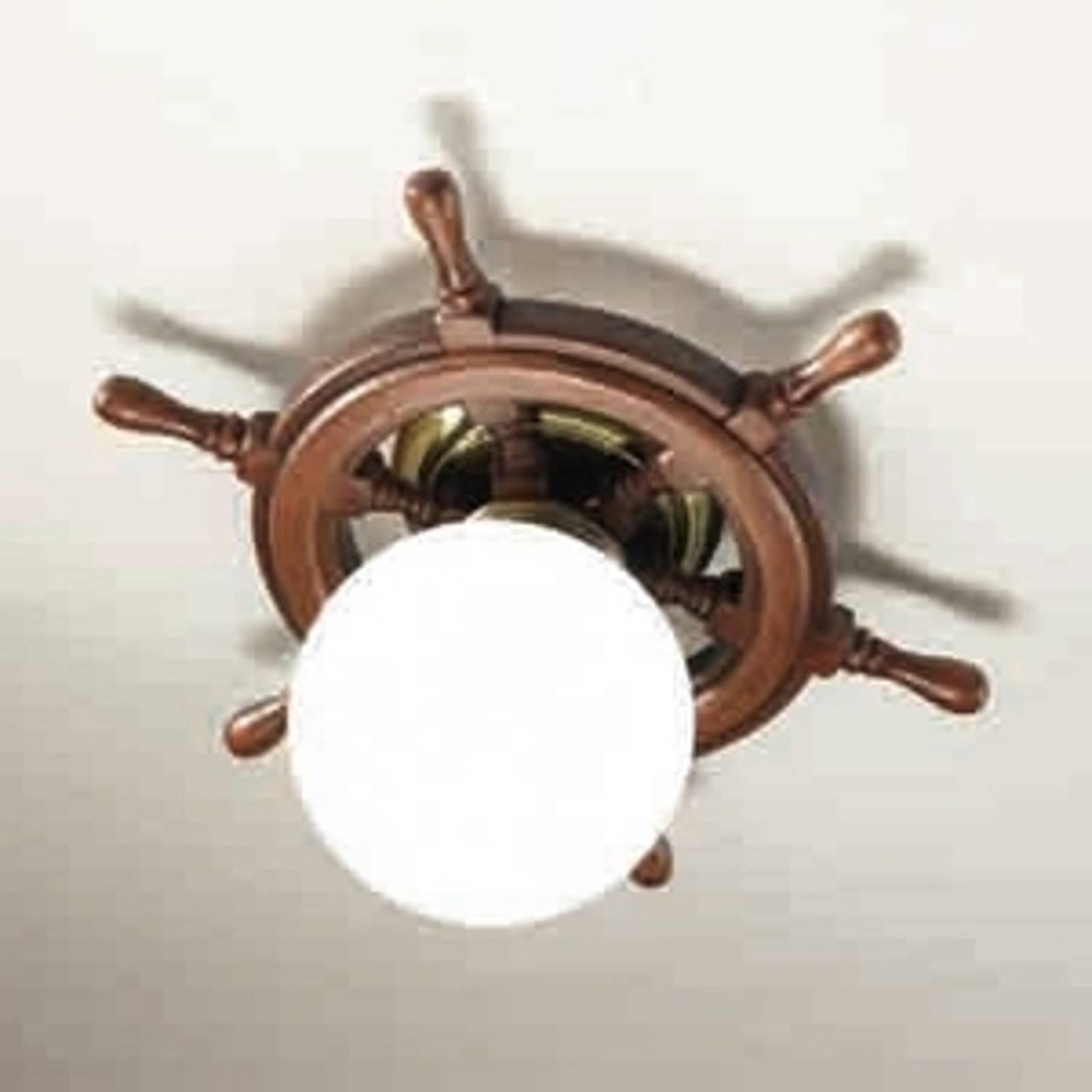 Cremasco Loftslampe TIMONE, dæmpbar, Mørkt træ, Stue/spisestue, Træ, Maritim