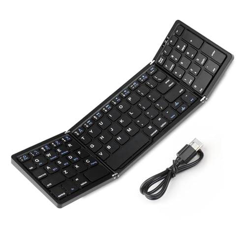 Acunny Vikbart bärbart tangentbord, trådlöst vikbart tangentbord, litet tangentbord med flera enheter | Kompakt multisystem hopfällbart tangentbord för smartphone, bärbar dator, surfplatta