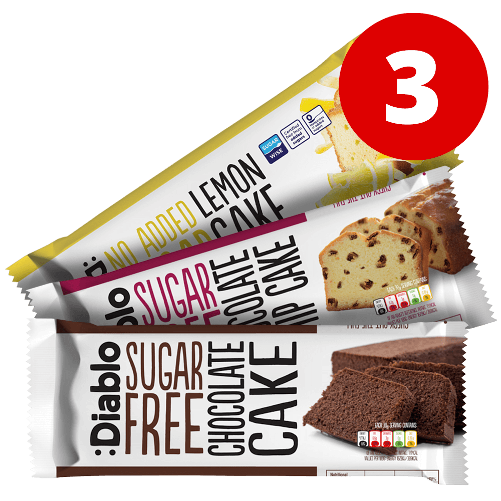 Diablo Sugar Free Mixed Cake - 3 x 200g.