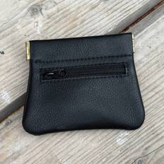 sort Thomsen klemmepung med lynlåslomme - 1192 Leather design