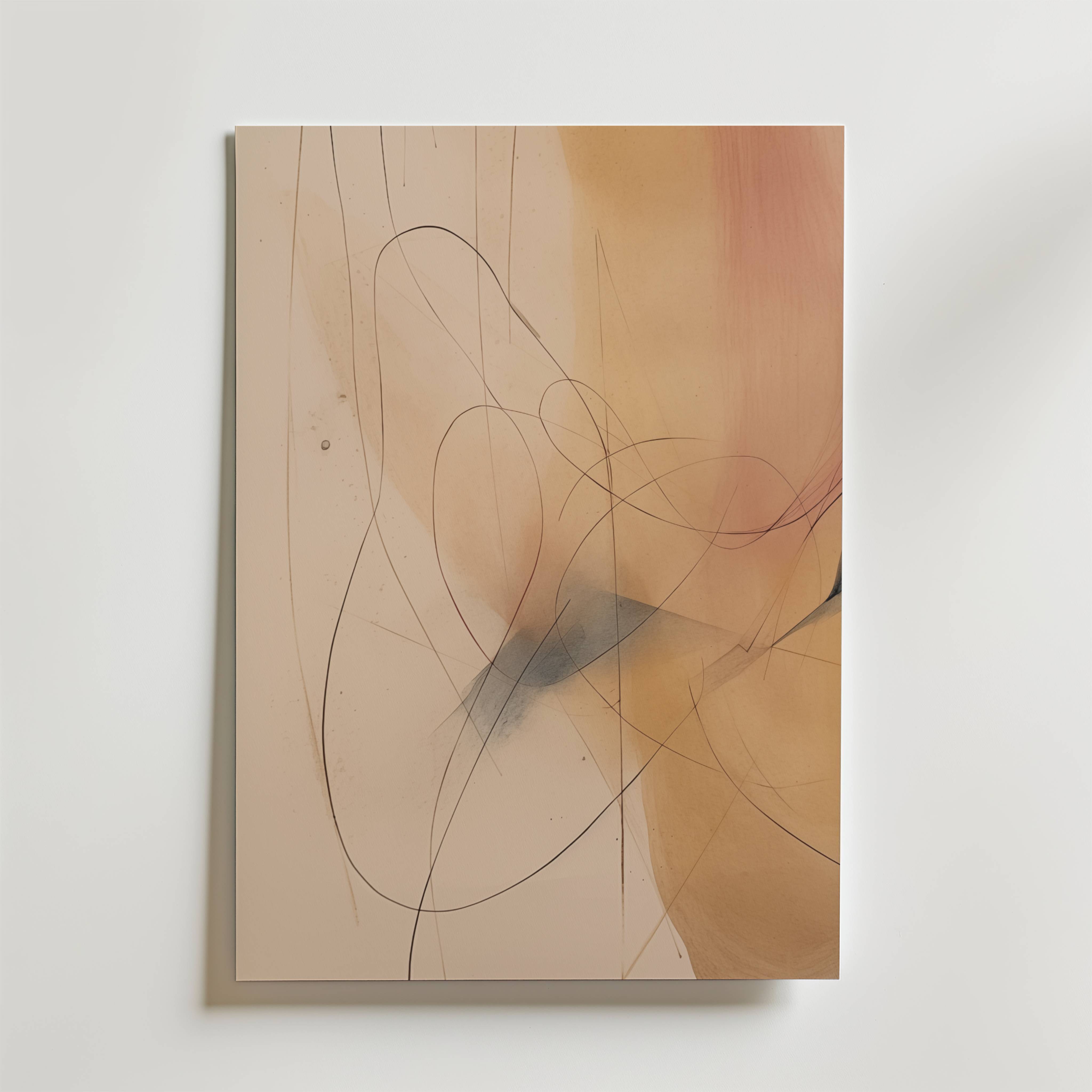 Golden Lines Poster - Premium Canvas 40x50 cm