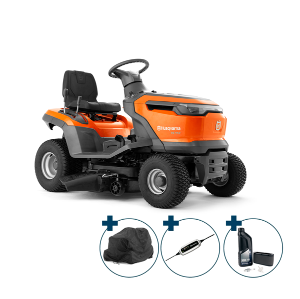Husqvarna TS 112 Havetraktor - 95 cm klippebredde inkl. fri levering, montering og klargøring + overtræk, batterilader og servicekit.
