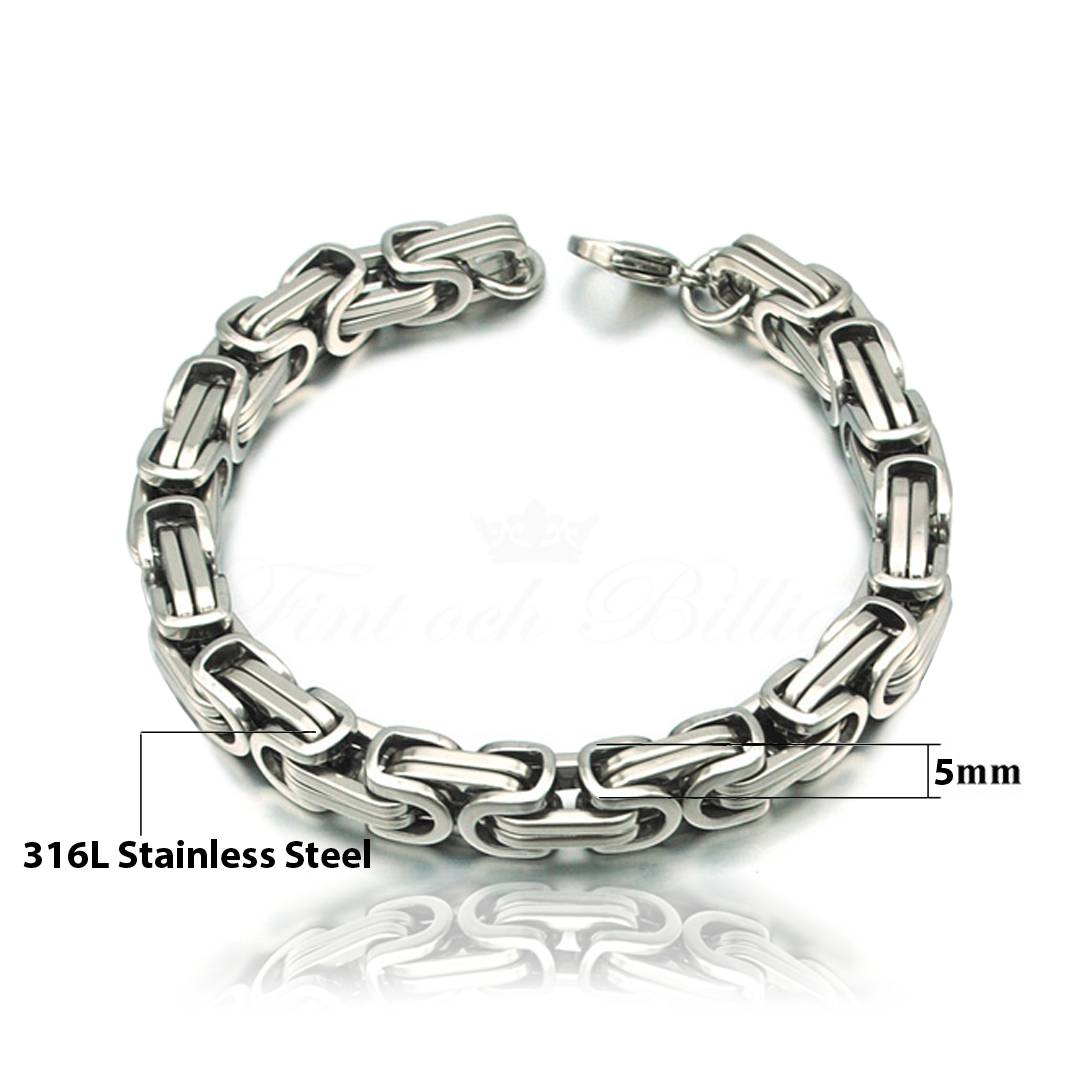 Kejsar Steel - Kejsararmband Byzantinsk länk 5mm