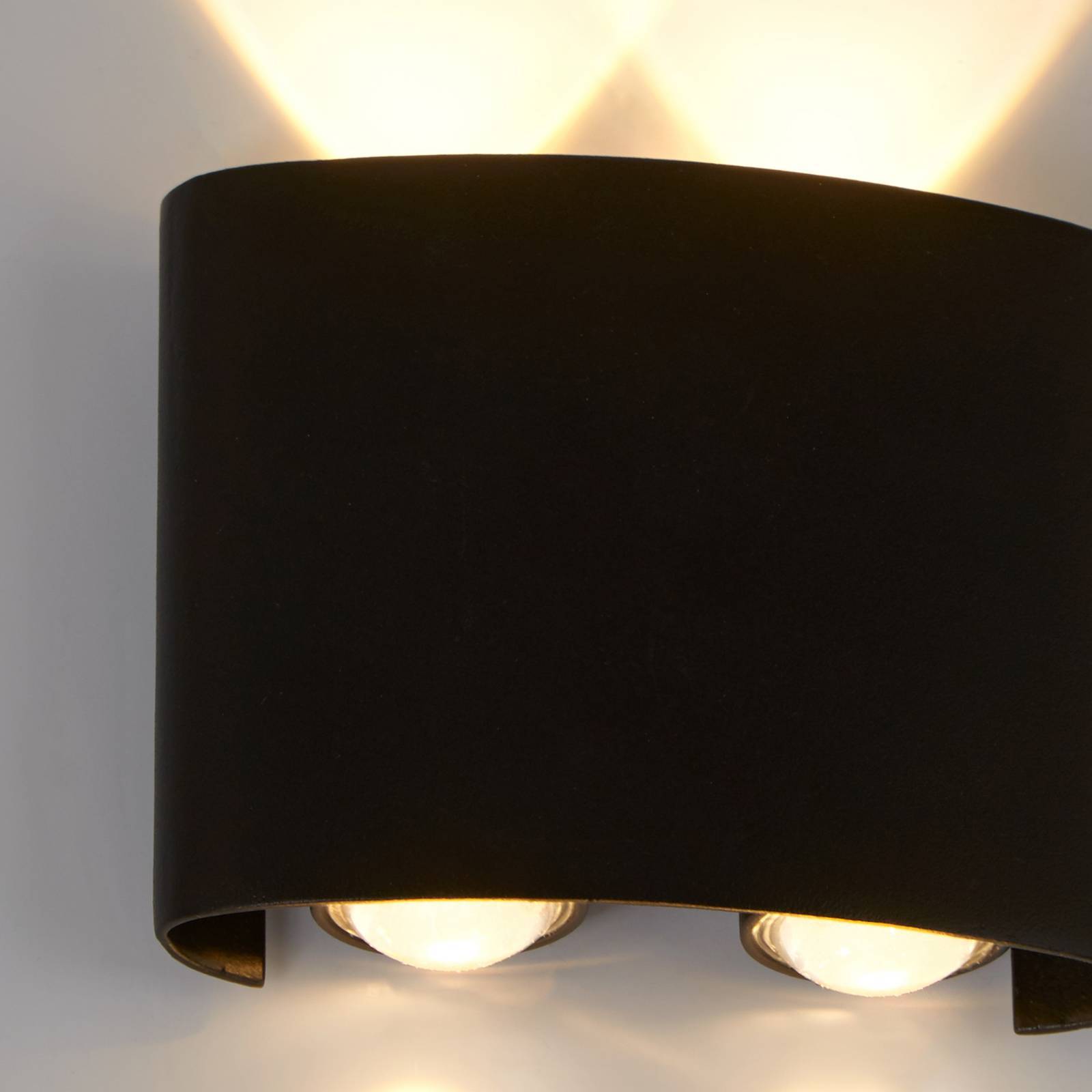 Searchlight Vägglampa utomhus Shadows, Svart, Aluminium / grå / zink, Modern, Utomhusvägglampa