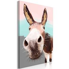 Billede - Curious Donkey (1 Part) Vertical - 40 x 60 cm - På italiensk lærred