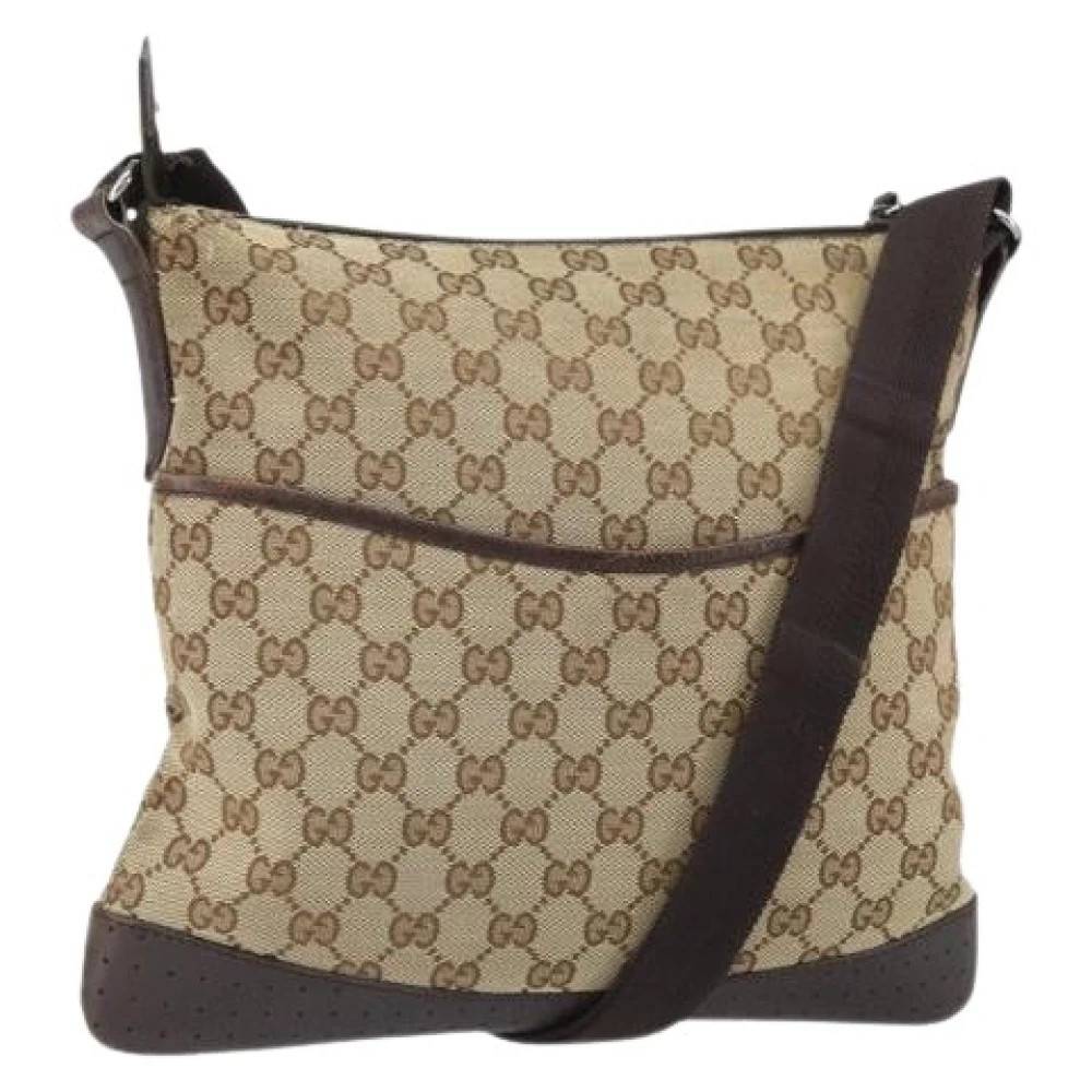 Gucci Vintage Pre-owned Canvas Cross Body Taske - Vintage - Dame - Beige - ONE SIZE -