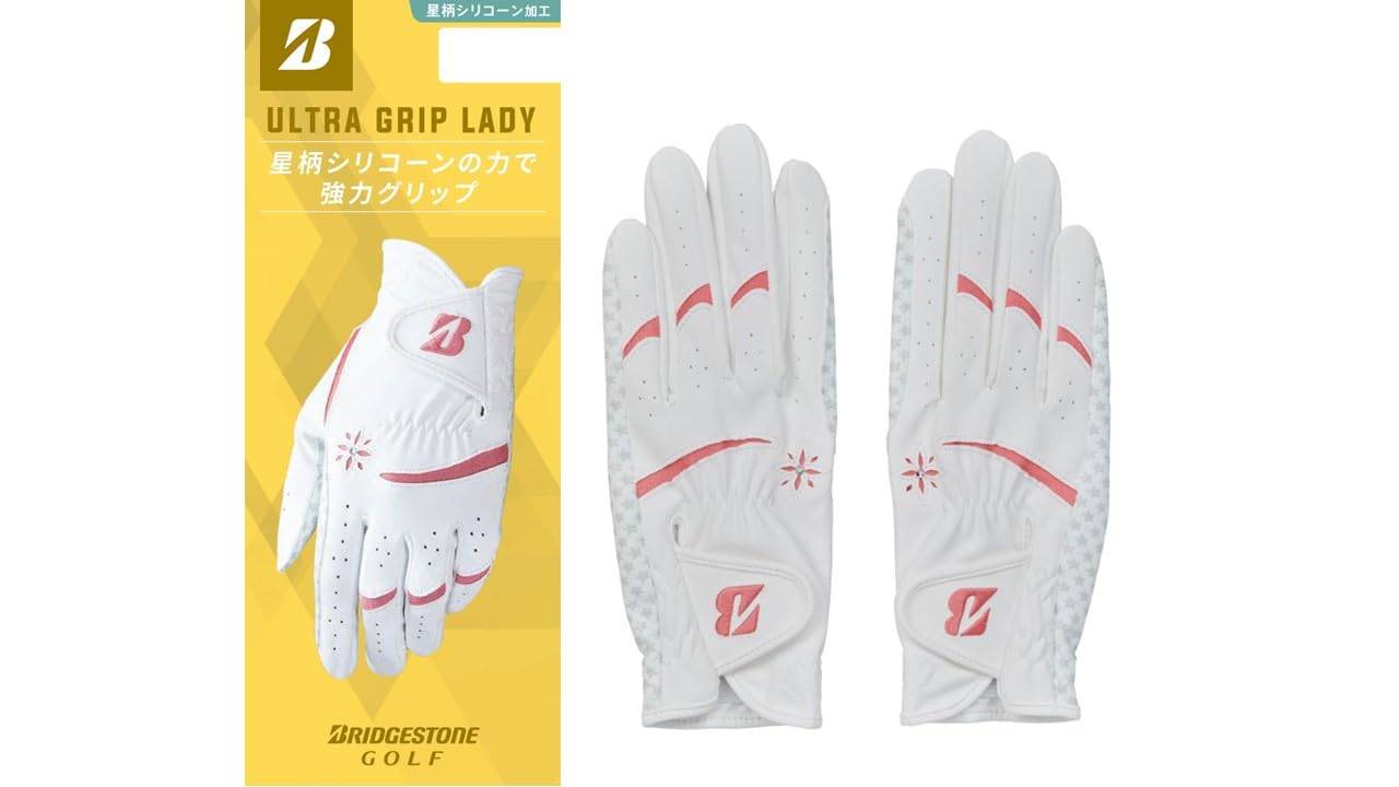BRIDGESTONE Golf Glove ULTRA GRIP LADY For Both Hands 19cm GL25L2WP19 White/Pink Women's