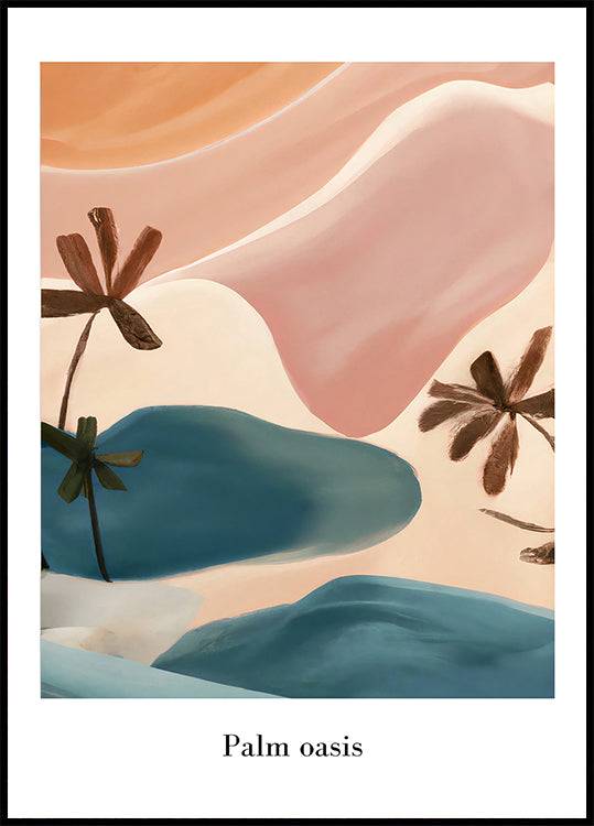 Palm Oasis Poster (40x50cm) - Plakater > Sommar Posters, Botaniska Posters, Natur Posters