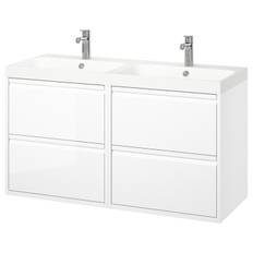 IKEA - ÄNGSJÖN / BACKSJÖN skab til vask/vask/blandingsbatteri, højglans hvid, 120x49x69 cm