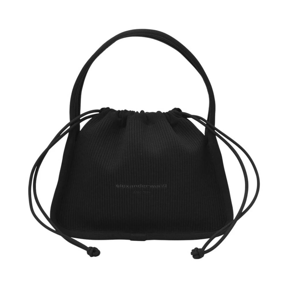 Alexander Wang Sort Lærred Snøre Lille Taske - Tasker - Dame - Sort - ONE SIZE - Polyester