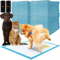 Hygieniska Absorberande Duk Till Husdjur 100-pack + 30 hundbajspåsar – vattentäta 60 x 40 cm