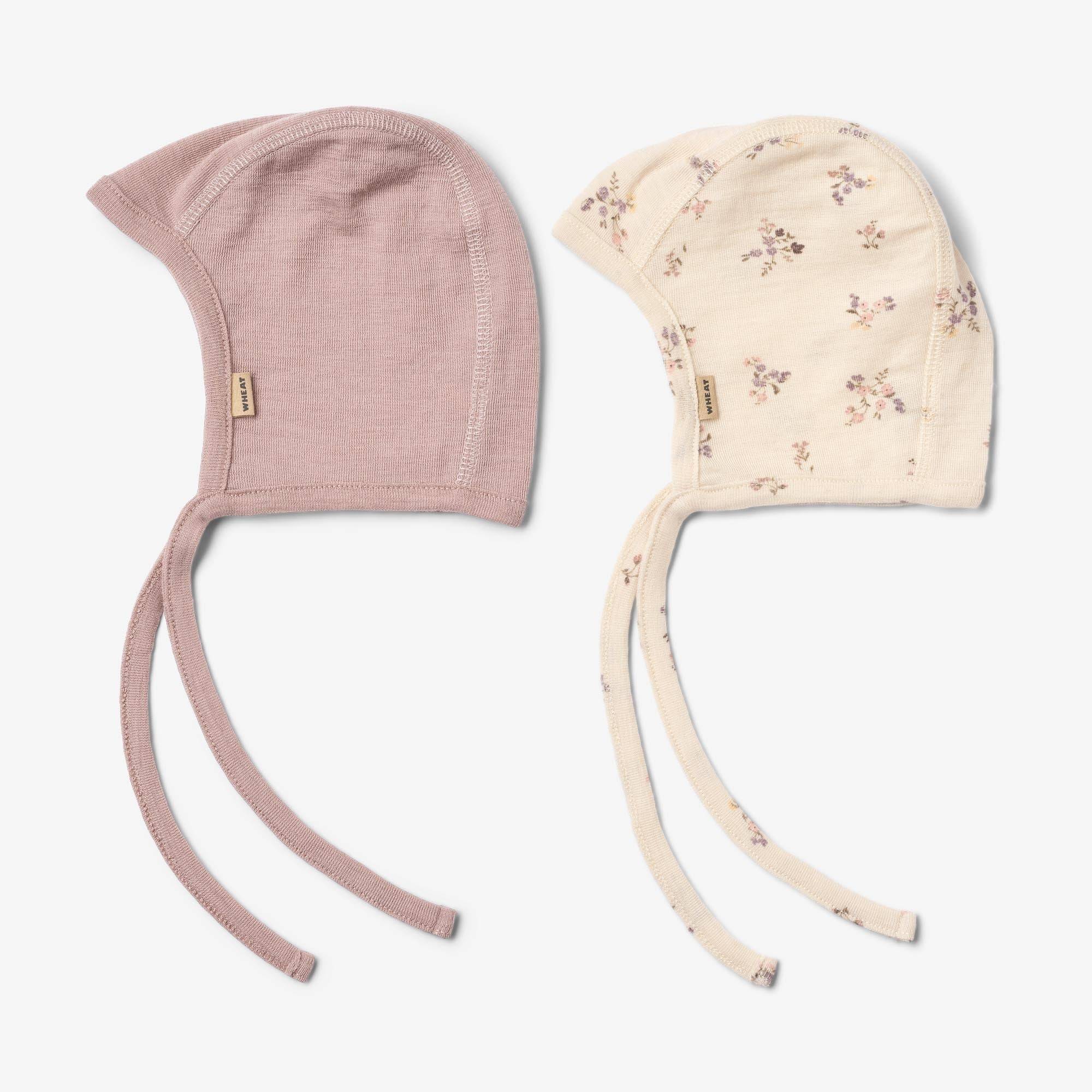 WHEAT® - 2 Wool Bonnet Billie - eggshell flowers - Str 1-3m/40-43cm.