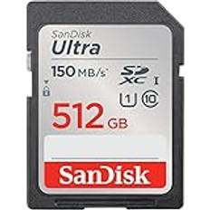 SanDisk 512 GB Ultra SDXC-kort upp till 150 MB/s med A1-app-prestanda UHS-I klass 10 U1