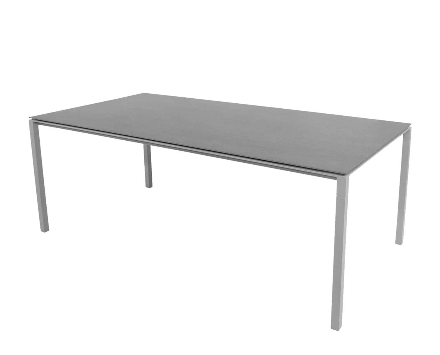 Pure Matbord 200x100 | Light Grey/Basalt - Grå (Light Grey Aluminium)