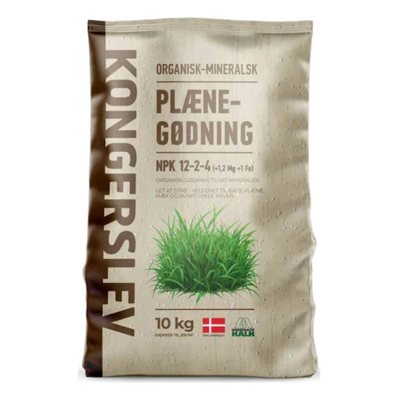 Delorganisk plænegødning 10 kg NPK 12-2-4 +Mg +Fe.