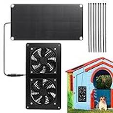 Solar Panel Fan Kit 10W 12V Solar Fan med dubbla fläktvattentät solen,