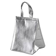 SAYTAK mat leveransväska kylväska isolering vikbar picknick bärbar is pack mat termisk väska matleverans väska pizzaväska vattentät isolerad väska, SILVER, 8 inch 30x38