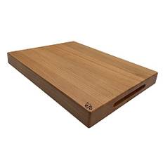 EFO Solid skärbräda – massiv hackbräda – robust hackblock – köttbräda – brödbräda – stor köksbräda i trä – hackbräda XXL – av bokträ (50 x 35 x 4 cm)
