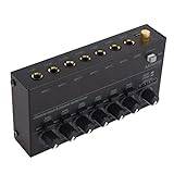 Pyhodi Mini Audio Mixer, Portabel Stereo Line Mixer, 6-Stereo Ultra, Low Noise 6-Channel för Submixning, Idealisk för små Klubbar eller Barer, Som Gitarrer, Bas, Keyboardmixer, 100 Till