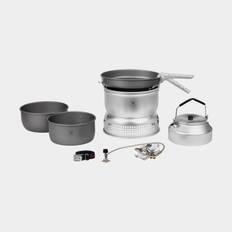 Gasblus Trangia 25 Large, 2100 W + 2 gryder, 1 stegepande i HA / hårdanodiseret aluminium + vindskærm i UL / UltraLight-aluminium + 1 kaffekande + gribetang + rem, + Power Gas (230 gram)