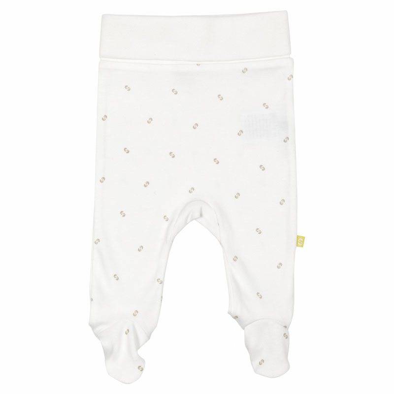 Tinynord leggings i bambu med fot stl 56, vitmönstrad