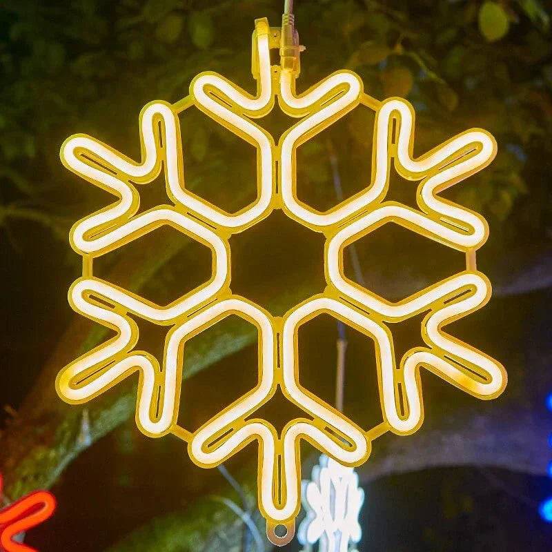 SterrenLicht - Magiska LED Snöflingor Belysning för Fester - Gul