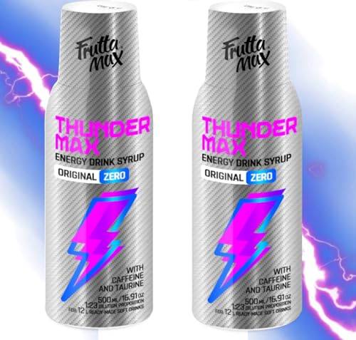 2 pack - FruttaMax - Energidryckskoncentrat | Noll socker | lämplig för läskmaskin (2 x 500 ml) (2 x ThunderMAX ZERO)