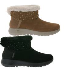 SKECHERS Hands Free Slip-ins On-The-Go Joy-Cozy Shimmer Damen Schlupf-Stiefelette mit Air-Cooled Memory-Foam Slip-On Winter-Schuhe mit Scotchgard 144816 Schwarz oder Braun