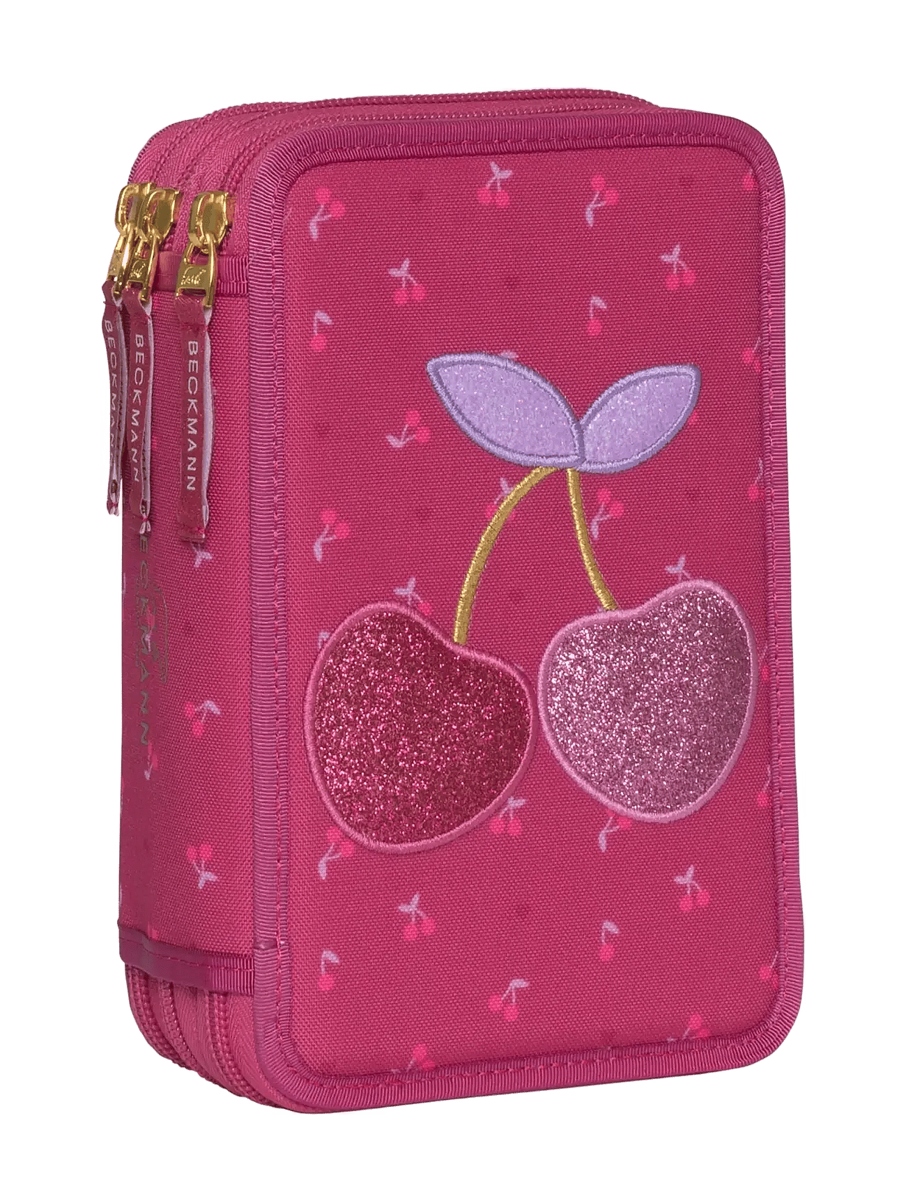 Beckmann Norway Three Section Pencil Case W/Content, Cherry - Pink - One Size