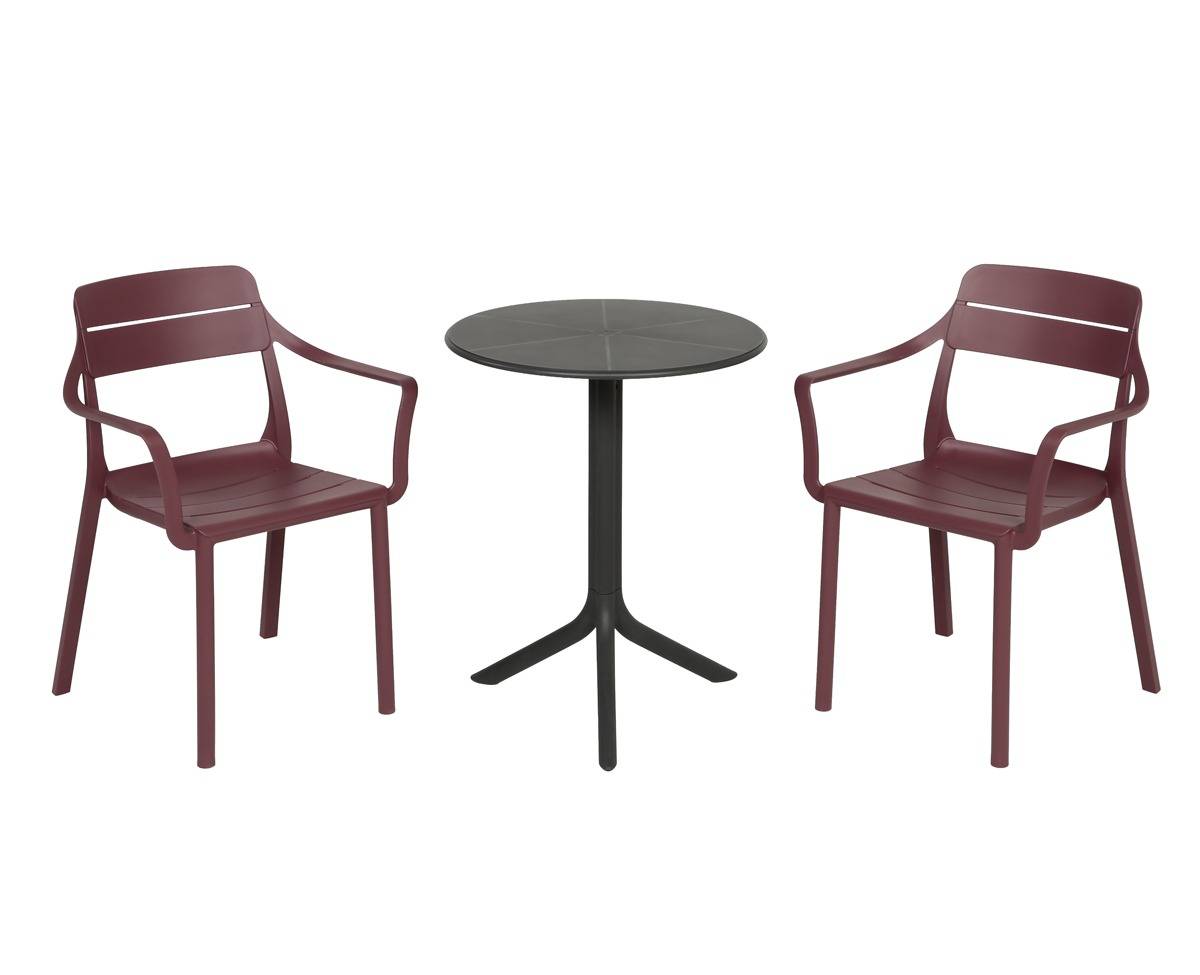 Nardi Spritz Cassia Cafesæt Ø60 - Antracite/Borgogna