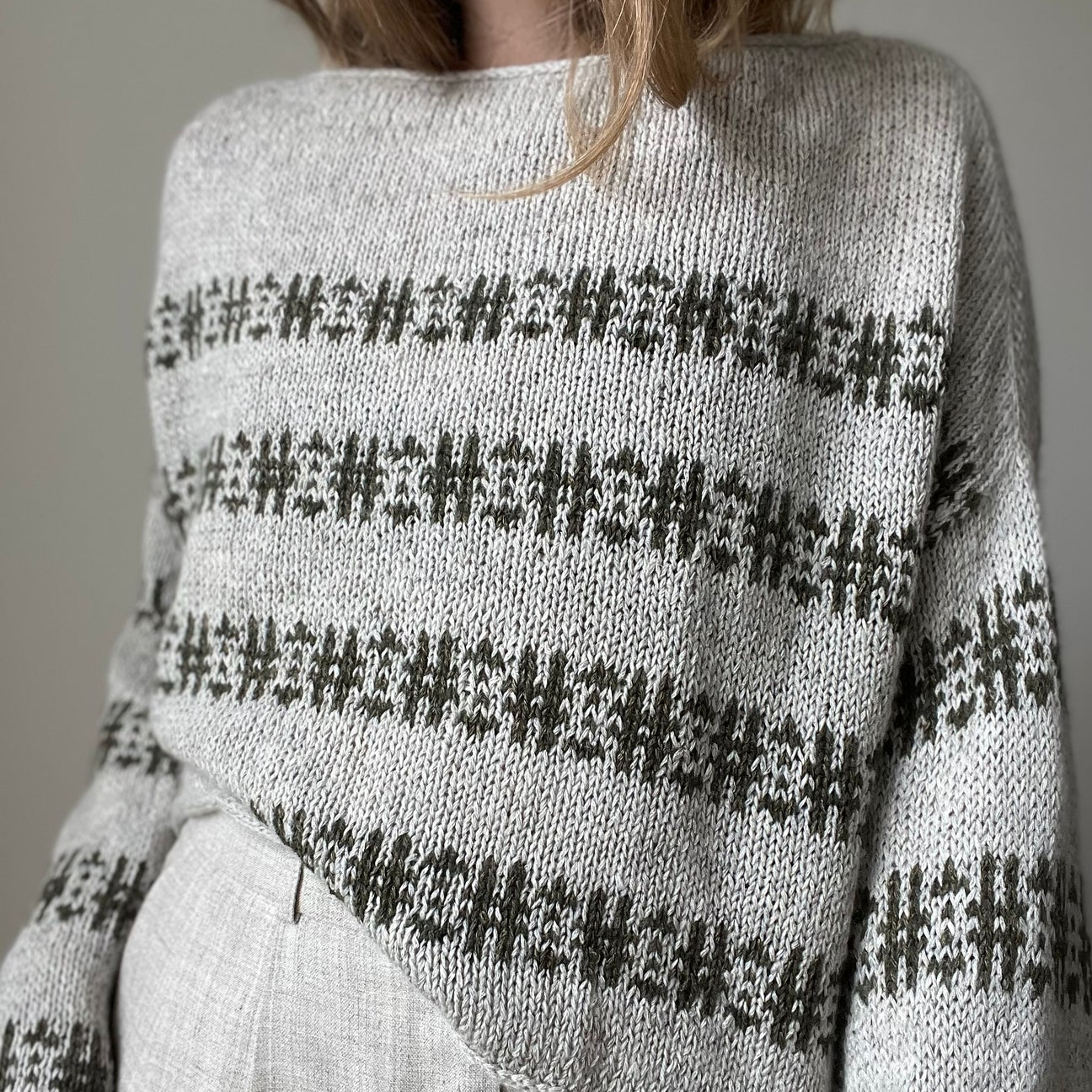 Garnpakke - Aegyo Knit, Seoul Blouse Beige/Olivengrøn 3