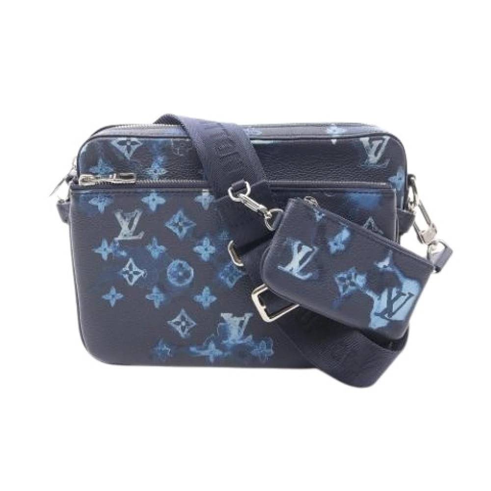 Louis Vuitton Vintage Pre-owned Monogram Shadow Shoulder Bag - Vintage - Herre - Blå - ONE SIZE - Uld