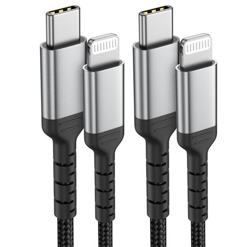ULIFTUS UBS C Lightning Kabel, 2M 2Pack Nylon iPhone USB C Ladekabel
