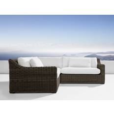 Montauk Outdoor Three-Piece L Shape Sectional in Dry Bark - STARBOARD SNOW
