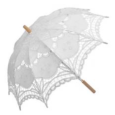 Sol paraply/Brude parasol, hvid - mellem størrelse