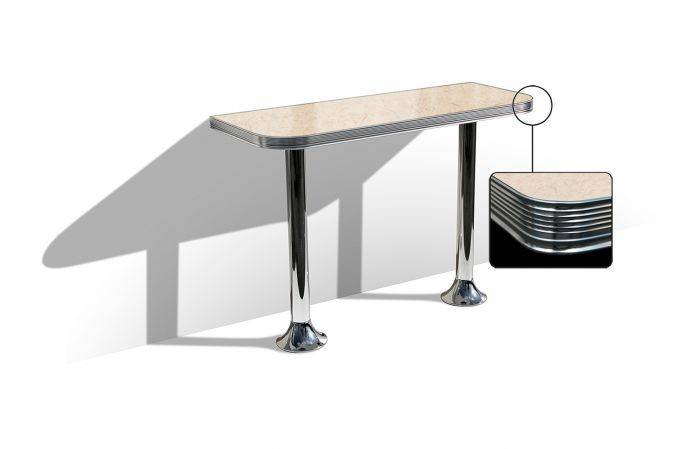 Diner bord vägg barhögt 2 ben (Färg: ANTIKVIT)
