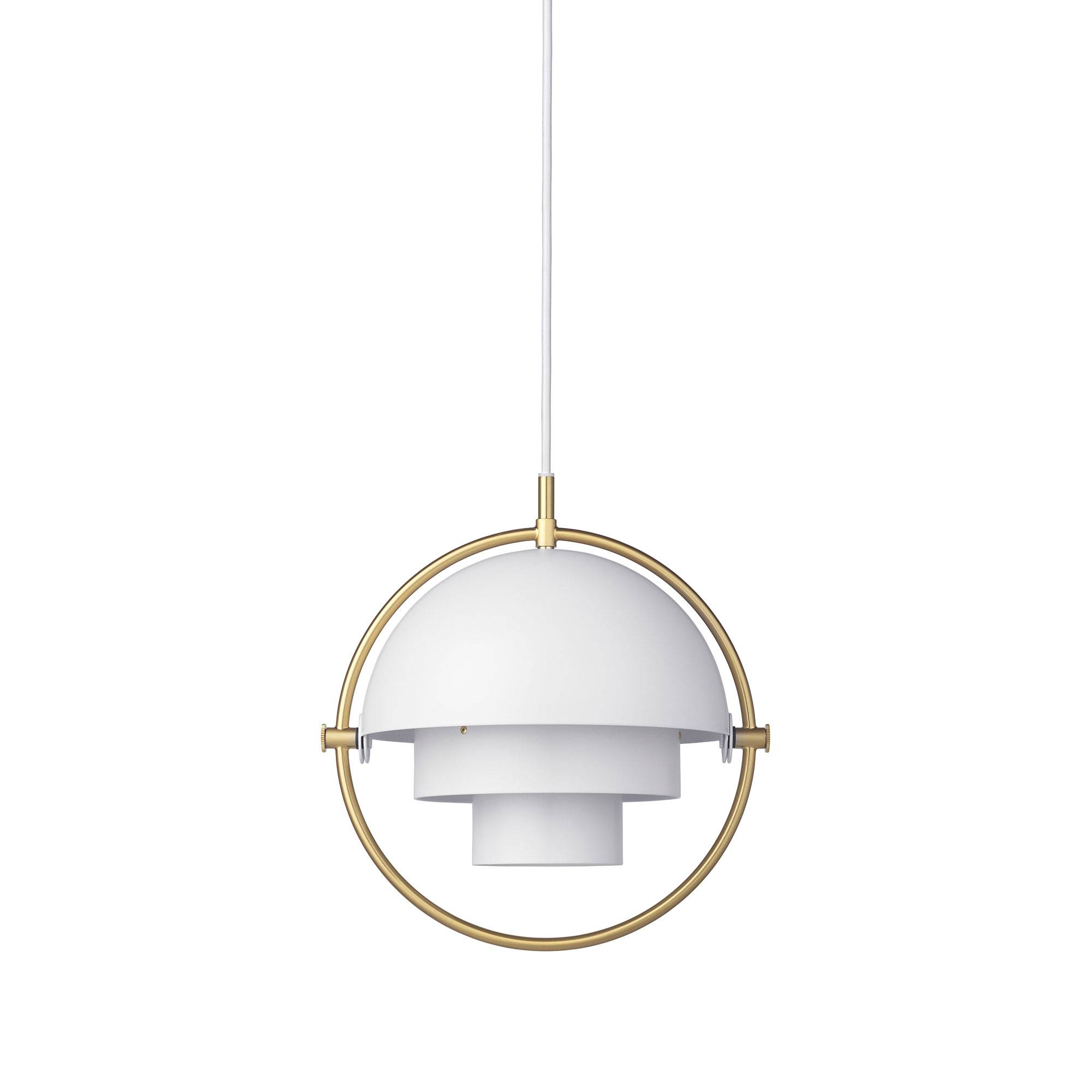Gubi Multi-Lite Pendel Brass / White Semi Matt Lille.