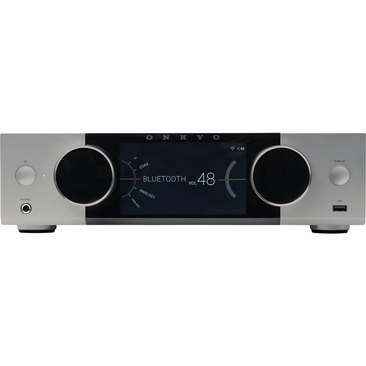 Onkyo Y-40 silver - Stereo integrerad transistorförstärkare, Spotify, Tidal, Qobuz, Apple Music, Tidal Connect, Qobuz Connect, D