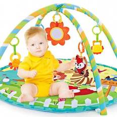 1 set Animal Pattern Baby Play Gym & Aktivitetsmatta, Tvättbar, 5 st löstagbara leksaker, Baby Lekmatta Baby Activity Fitness Center Främjar visuellt, - Multifärgad (En-Storlek)