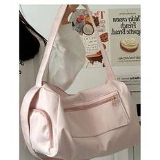 Fashion Sports Yoga Duffel Bag For Women, Large Capacity Training Swimming Gym Bag With Adjustable Shoulder Strap, Comfortable & Durable - Pink - 1pc Pink,1pc Black,1pc Random Bag Charm,Pink 1