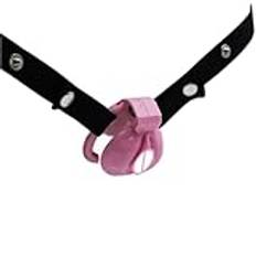 Pussy Design Chastity Cage for män Sissy Cosplay Transvestit Cock Cage-enheter med 4 storlekar penisringar Gay Rosa sexleksaker(L-Cage-4-Rings-Belt)