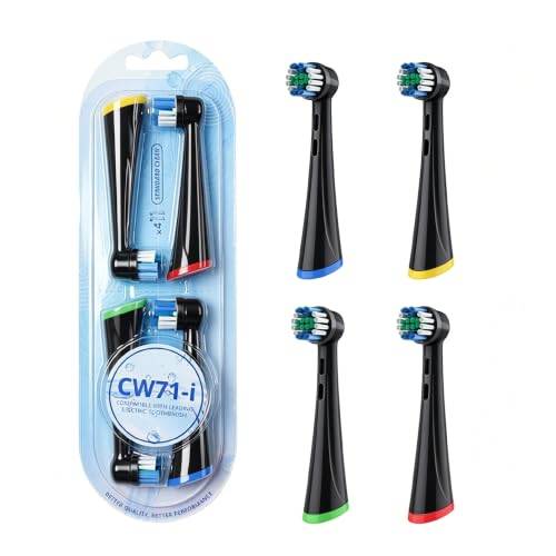 4 borsthuvud för Oral B iO elektrisk tandborste: Standard Clean borsthuvud för serierna iO 2, 3, 4, 5, 6, 7, 8, 9 och 10, perfekta för normal daglig munhygien, svarta