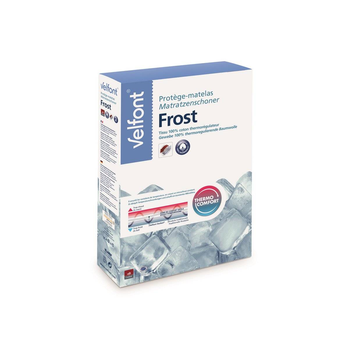 Cotton fitted mattress protector with Outlast® fibres - 180 x 200 cm